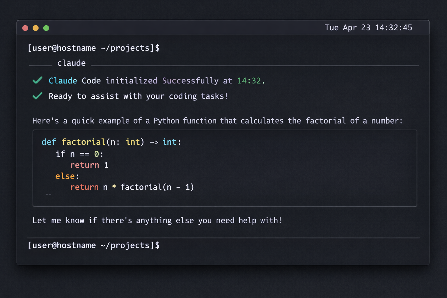 Claude Code funcionando sin problemas de carga en terminal
